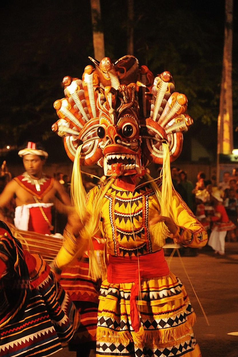 Traditional Sri Lankan temple dancer
